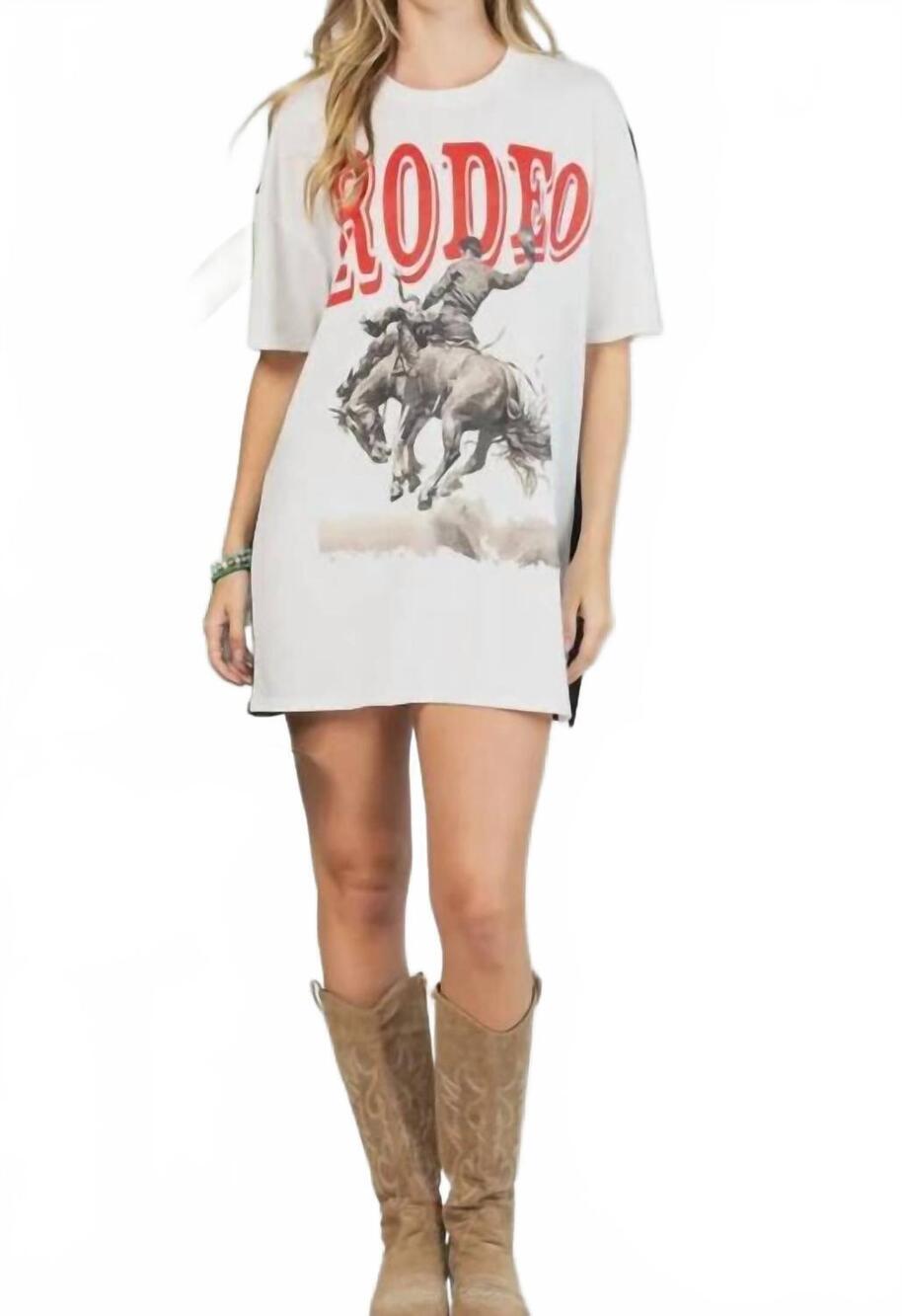 NEW AVERY APPAREL rodeo t-shirt dress in two tone black